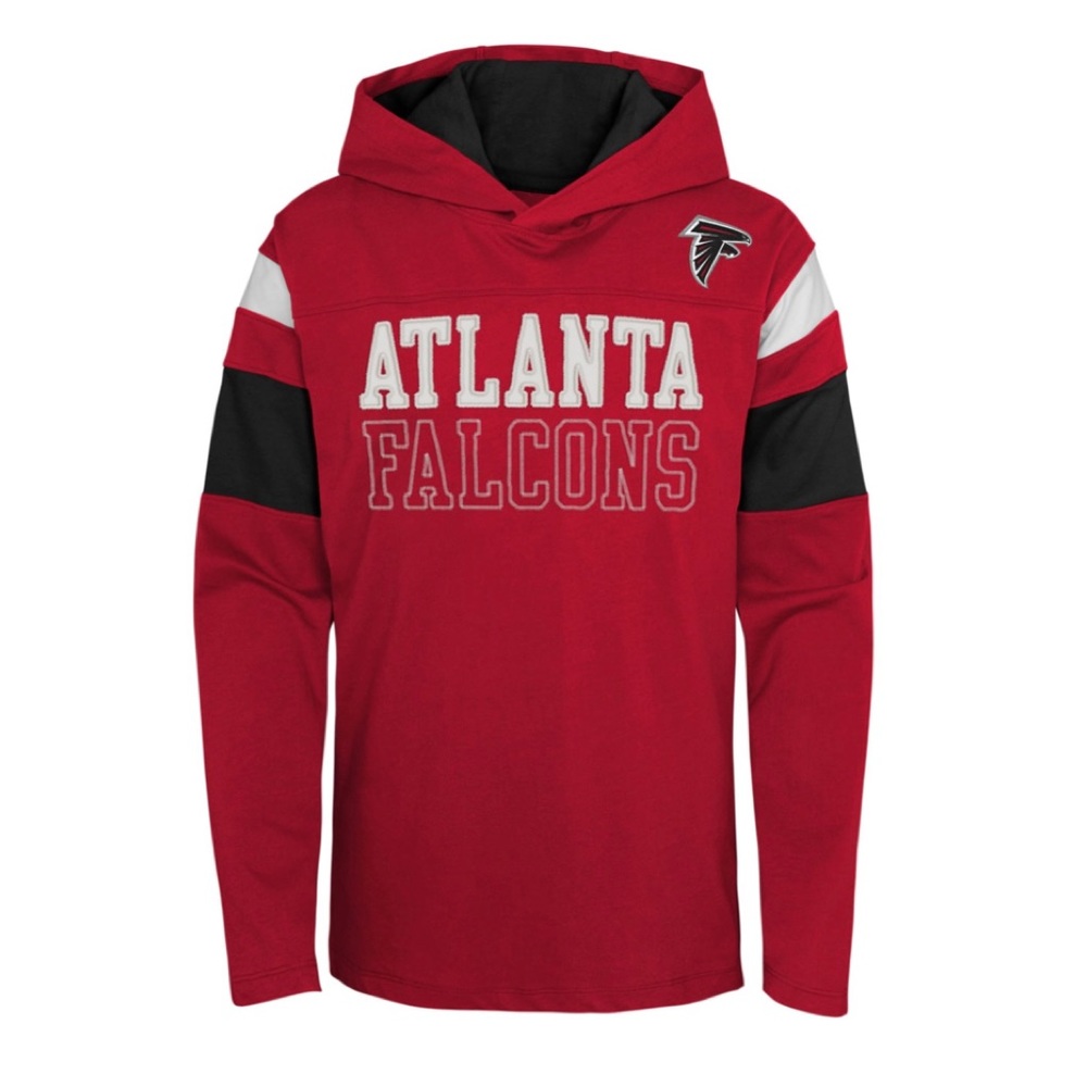 NFL Team Apparel Youth Atlanta Falcons Red Glory Days Pullover Hoodie